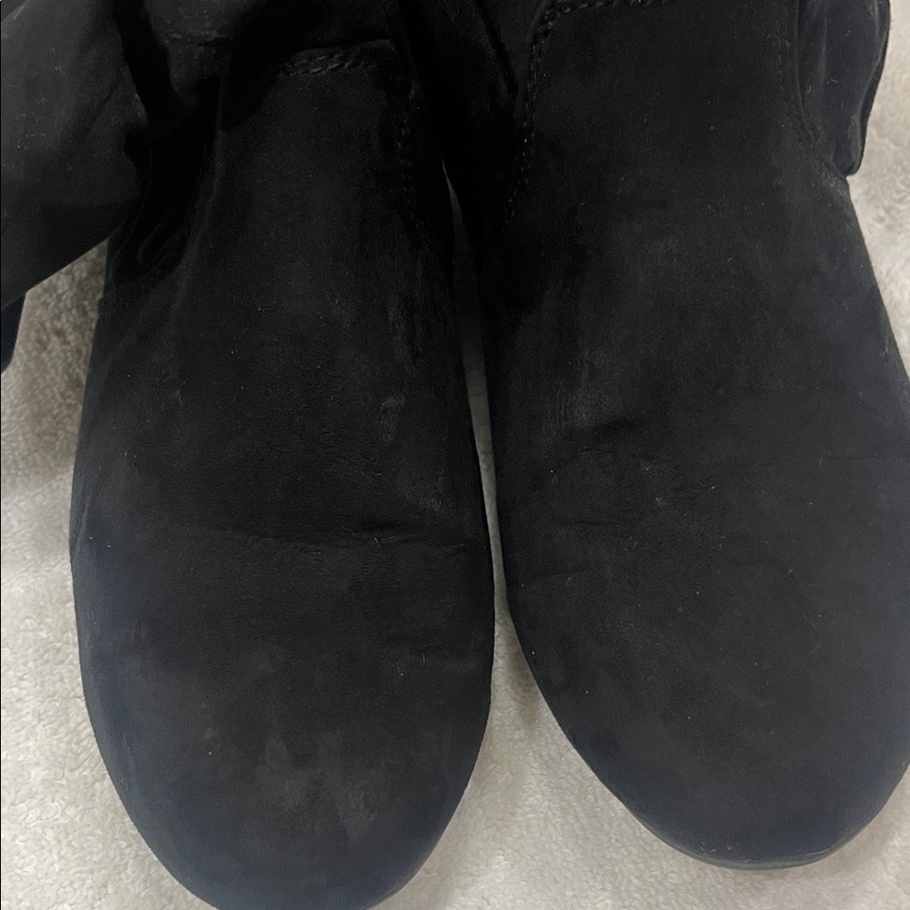 Faded Glory Black Suede Mid-Calf Slouch Boots - Picture 7 of 7